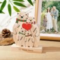 Wooden Bear Family Puzzle with Base, Bear Family Decor New Mom Gift, Weeding Anniversary Gift for Mom Dad, Housewarming Gift for Friends
