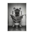 Funny French Bulldog Bathroom Puzzle | Whimsical Dog Reading Newspaper Jigsaw | 110, 252, 520 & 1014 Piece Puzzle Gift