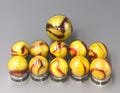 11 "Sun" Game Set - Retired Vacor/Mega Marbles, 10 Targets and 1 Shooter for Gaming or Collectors