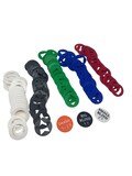 Tactile Poker Chips for the Blind or Low Vision, 100 Plastic Chips, Each Color a Different Shape, Includes Braille Dealer and Blind Buttons