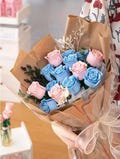 Perfect for Valentine's Day Handmade Building Block Roses - Unique in Red, Pink and Baby Blue