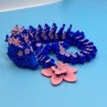 3D Printed Articulated Cherry Blossom Dragon | Sakura Flower Fantasy Decor | Customizable Art Toy | Unique Gift for Dragon Lovers