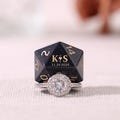 Custom Gemstone D20 - Crystal Dice, Handmade Dice, Wedding D20 Holder, D20 Display Stand, Dungeons and Dragons, Custom Wedding Dice Set