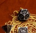 Black Gold Dragon Dice Set, Gold Dragon Dice, Epic Dice Set, Black Dragon Dice, Fantasy Dragon Dice, DnD Dragon Dice, Metal DnD Dice Set