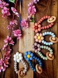 Personolized Silicone Flower Rattle | Sensory Toys | Baby Rattle | Baby Gift Set
