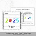 kids New Years wish fingerprint 2025 banner - Teacher billboard printable preschool art - kids 2025 picture cutout  - digital file