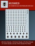 Waterslide Decals and Transfers for Tabletop Miniatures / Roleplaying / Gaming / Wargames / Painting : Hushed