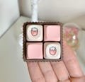 4 Button Desktop Mechanical Keyboard Fidget Toy Keychain - 4 Key Sensory ADHD Fidget Toy with Creamy Switches & Dessert Themed Keycaps