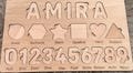 Personalized Name Puzzle with Numbers and Shapes, Baby Birthday Gift, Montessori Toy, Individual, Unique Gift