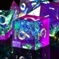 Mystic Horizon • 7-Piece Resin Dice Set DnD Dice Set for D&D Gifts, Full Dungeons and Dragons Dice Set for DnD Gifts, Liquid Core