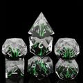 Shadow Fern • 7-Piece Resin Dice Set DnD Dice Set for D&D Gifts, Full Dungeons and Dragons Dice Set for DnD Gifts, Liquid Core