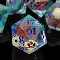Rainbow Dream • 7-Piece Resin Dice Set DnD Dice Set for D&D Gifts, Full Dungeons and Dragons Dice Set for DnD Gifts, Liquid Core