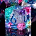 Floral Harmony • 7-Piece Liquid Core Dice Set DnD Dice Set for D&D Gifts, Full Dungeons and Dragons Dice Set for DnD Gifts, Liquid Core