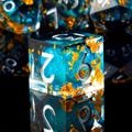 Solar Tide • 7-Piece Liquid Core Dice Set DnD Dice Set for D&D Gifts, Full Dungeons and Dragons Dice Set for DnD Gifts, Liquid Core