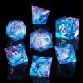 Lavender Sky • 7-Piece Liquid Core Dice Set DnD Dice Set for D&D Gifts, Full Dungeons and Dragons Dice Set for DnD Gifts, Liquid Core