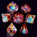 Spectrum Burst • 7-Piece Liquid Core Dice Set DnD Dice Set for D&D Gifts, Full Dungeons and Dragons Dice Set for DnD Gifts, Liquid Core