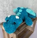 Cute and Cuddly Teal Dragon Plushie | Soft Huggable Fantacy Amigurumi |  | Fun Childs Gift | Quality Handmade Toy