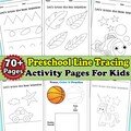 70+ Line Tracing Preschool Worksheets Bundle, Kindergarten Curriculum Learning Pre Handwriting Line Trace Page Printable Homeschool busybook
